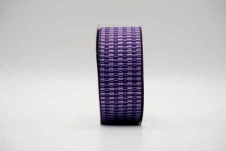 Фиолетовая уникальная клетчатая лента с дизайном_K1750-704